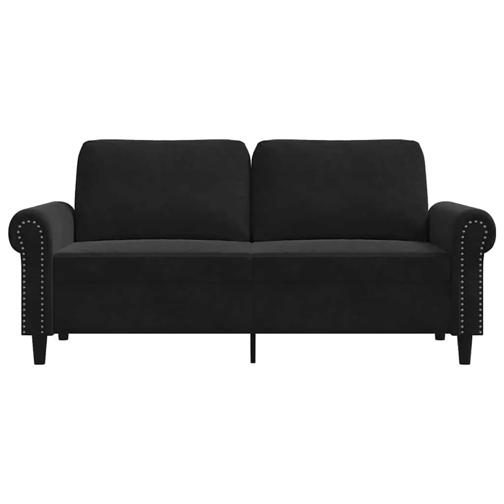 2-Seater Sofa Black 140 cm Velvet Living Room Couch Modern