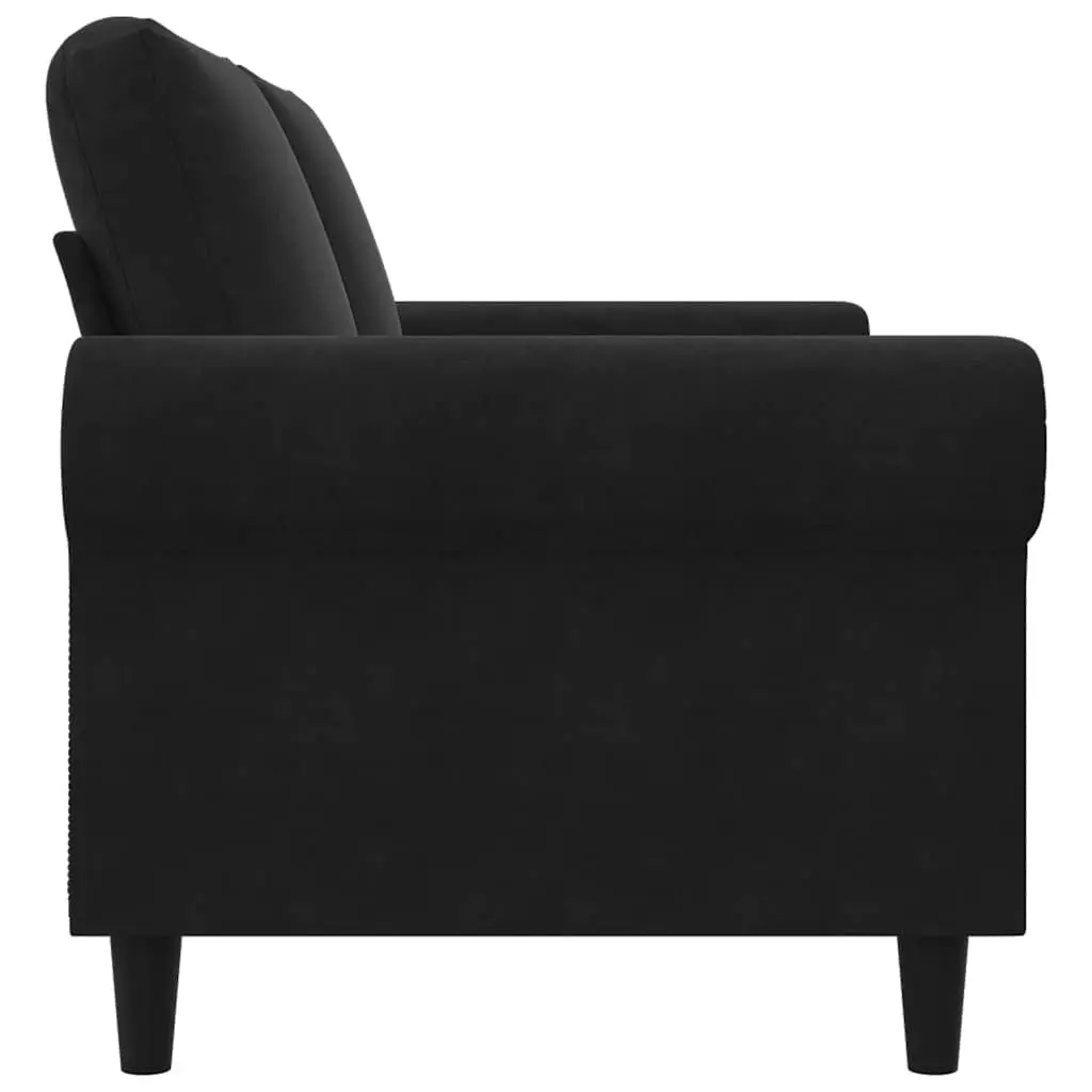 2-Seater Sofa Black 140 cm Velvet Living Room Couch Modern