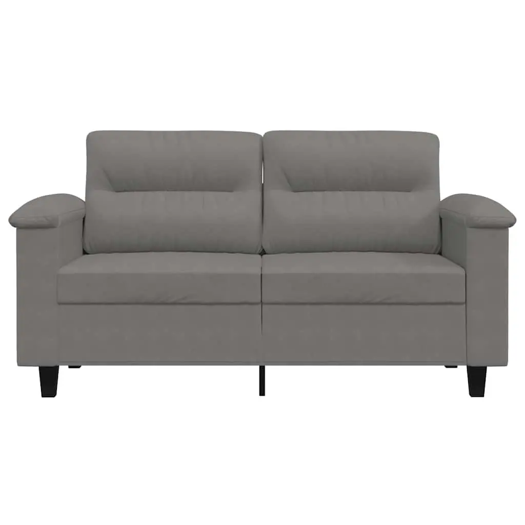 2-Seater Sofa with Grey Microfibre Finish