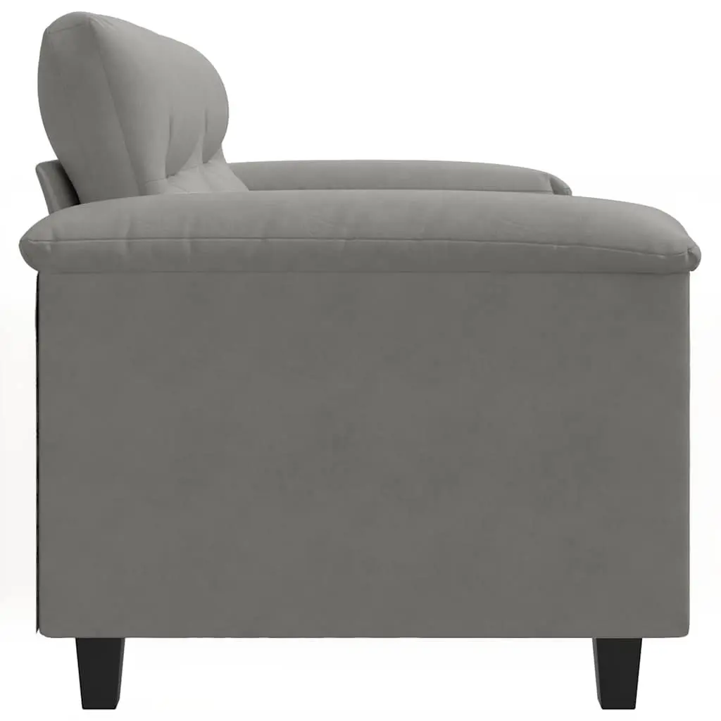2-Seater Sofa with Grey Microfibre Finish