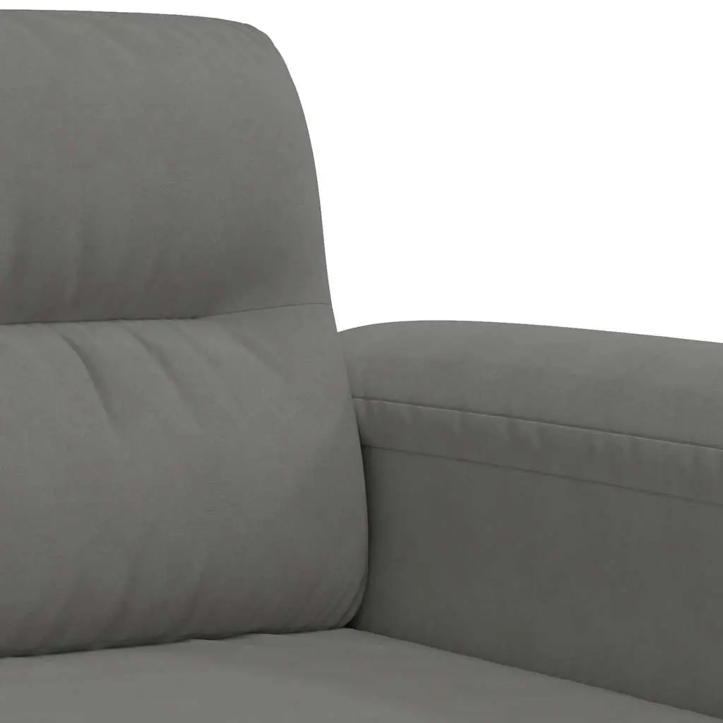 2-Seater Sofa with Grey Microfibre Finish