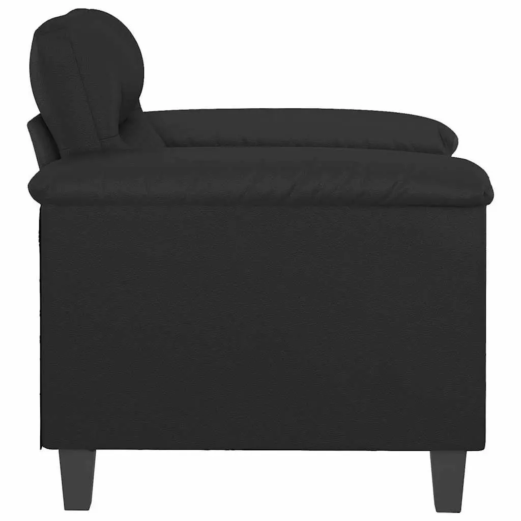 Sofa Chair Relaxation 60cm Black Modern Faux Leather Armchair