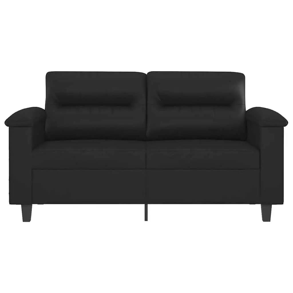 2-Seater Sofa Modern Lounge Couch 120cm Black Faux Leather