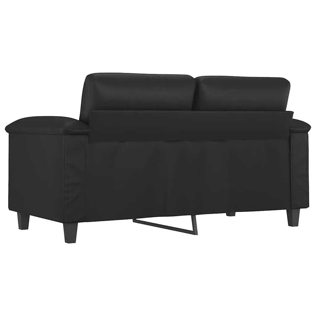 2-Seater Sofa Modern Lounge Couch 120cm Black Faux Leather