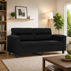 Affordable Comfort: 2-Seater Sofa in Black for Cozy Spaces