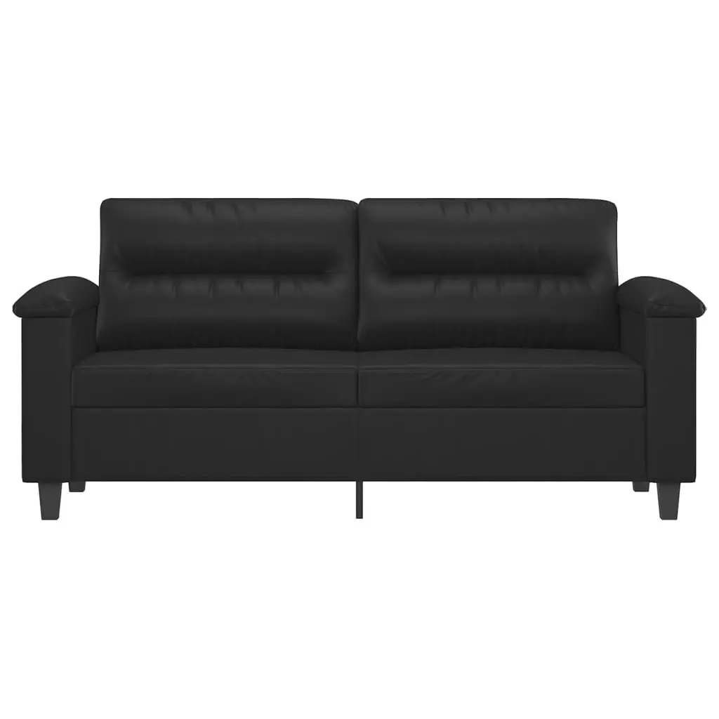 2-Seater Sofa Black 140cm Modern Living Room Couch