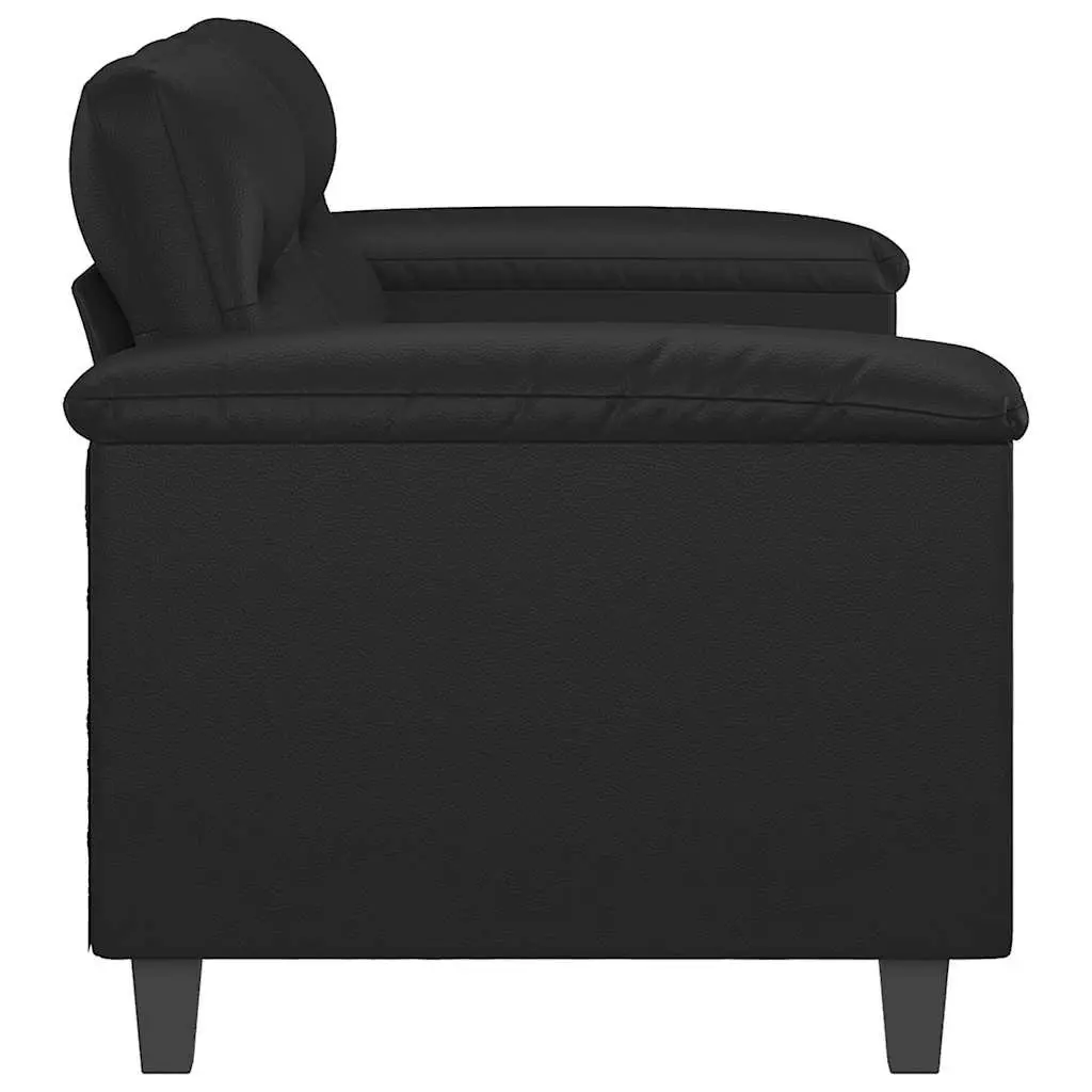 2-Seater Sofa Black 140cm Modern Living Room Couch