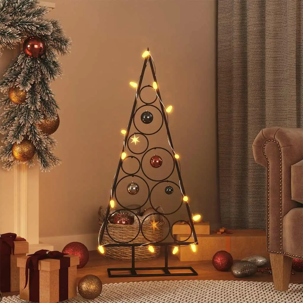 Black Metal Frame Christmas Tree 90cm DIY Modern Holiday Home Decoration