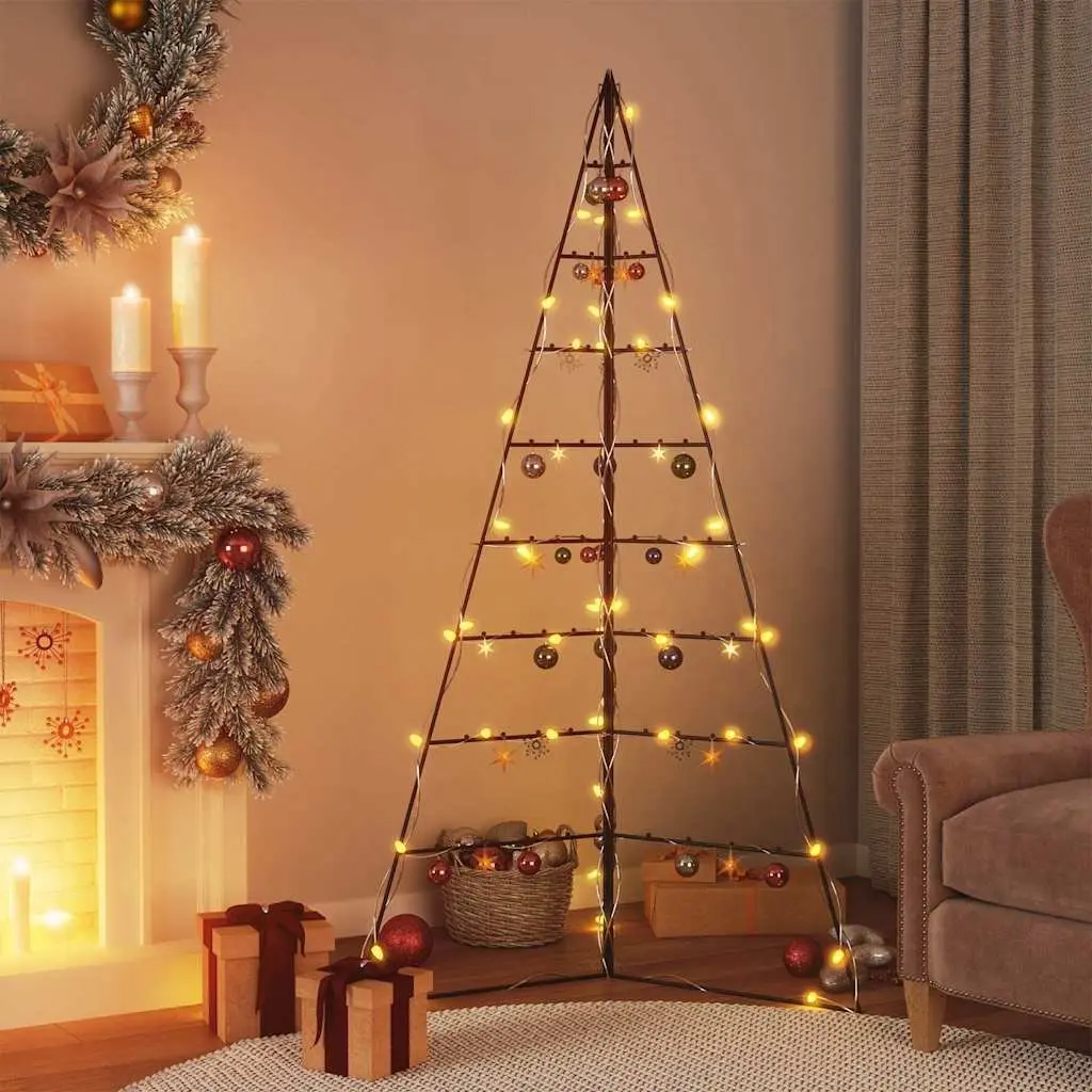 Metal Christmas Tree Frame 180cm Black Modern DIY Decoration Seasonal Holiday