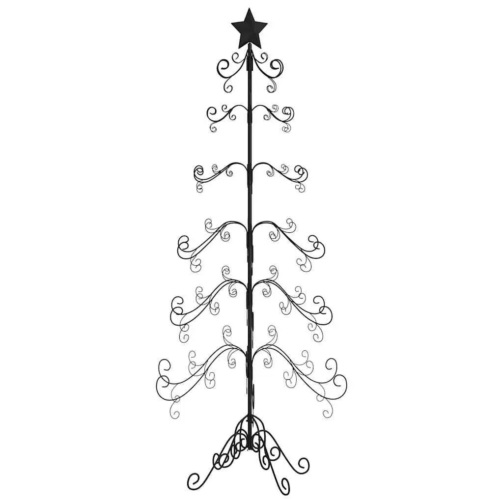 Metal Christmas Tree Frame 215cm Black Decoration DIY Xmas Artificial Tree Stand