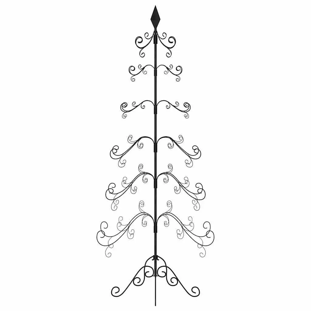 Metal Christmas Tree Frame 215cm Black Decoration DIY Xmas Artificial Tree Stand
