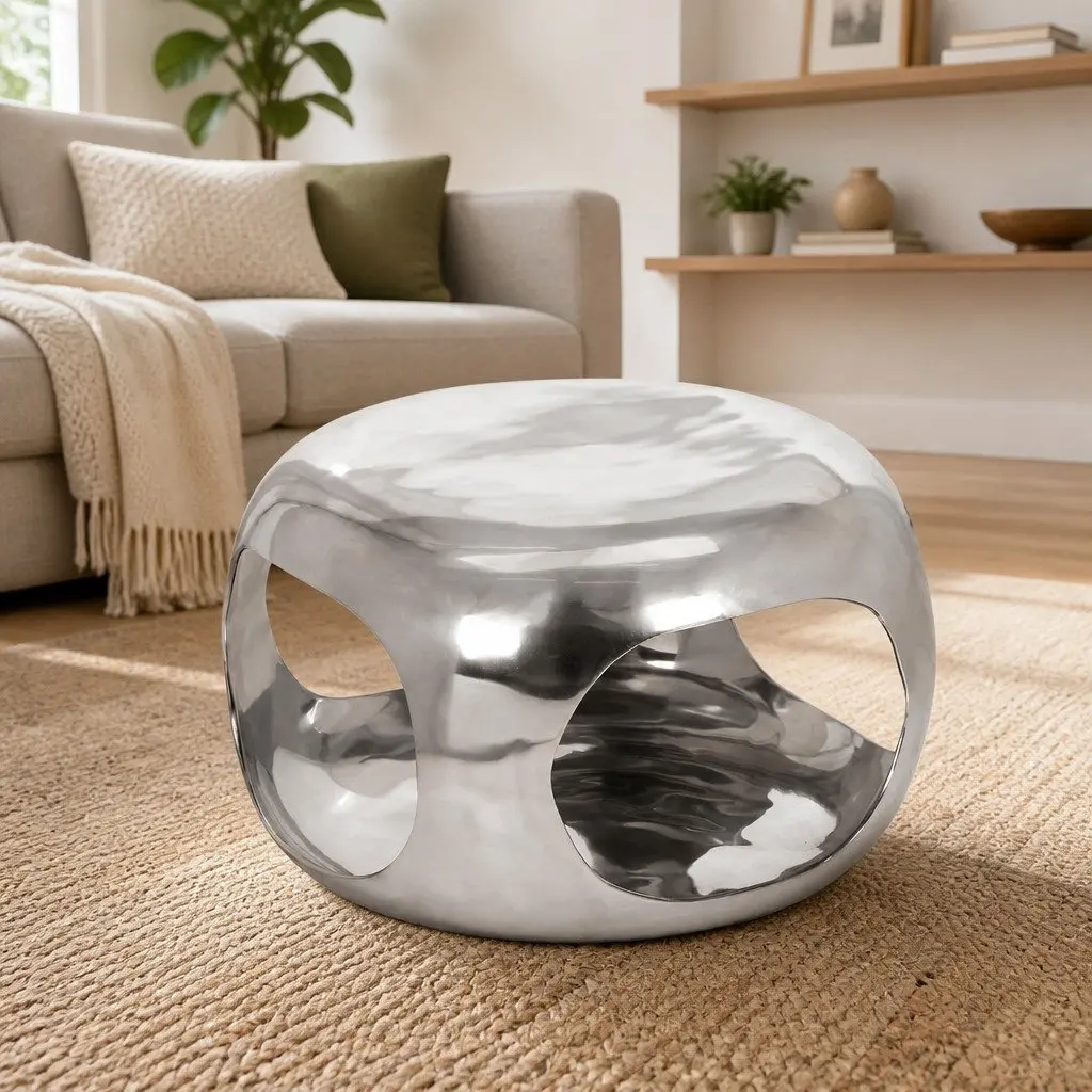 Silver Coffee Table with Modern Appeal