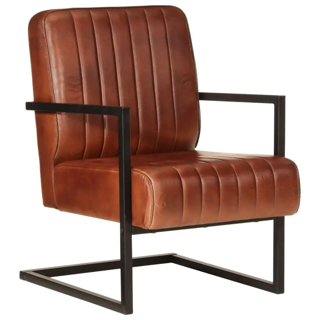 Sofa Chair Brown Leather Lounge Seating Armchair