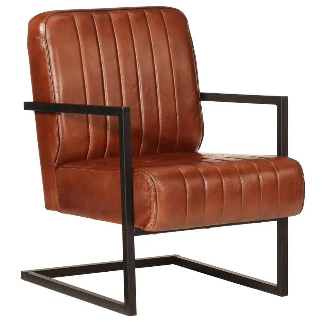Sofa Chair Brown Leather Lounge Seating Armchair