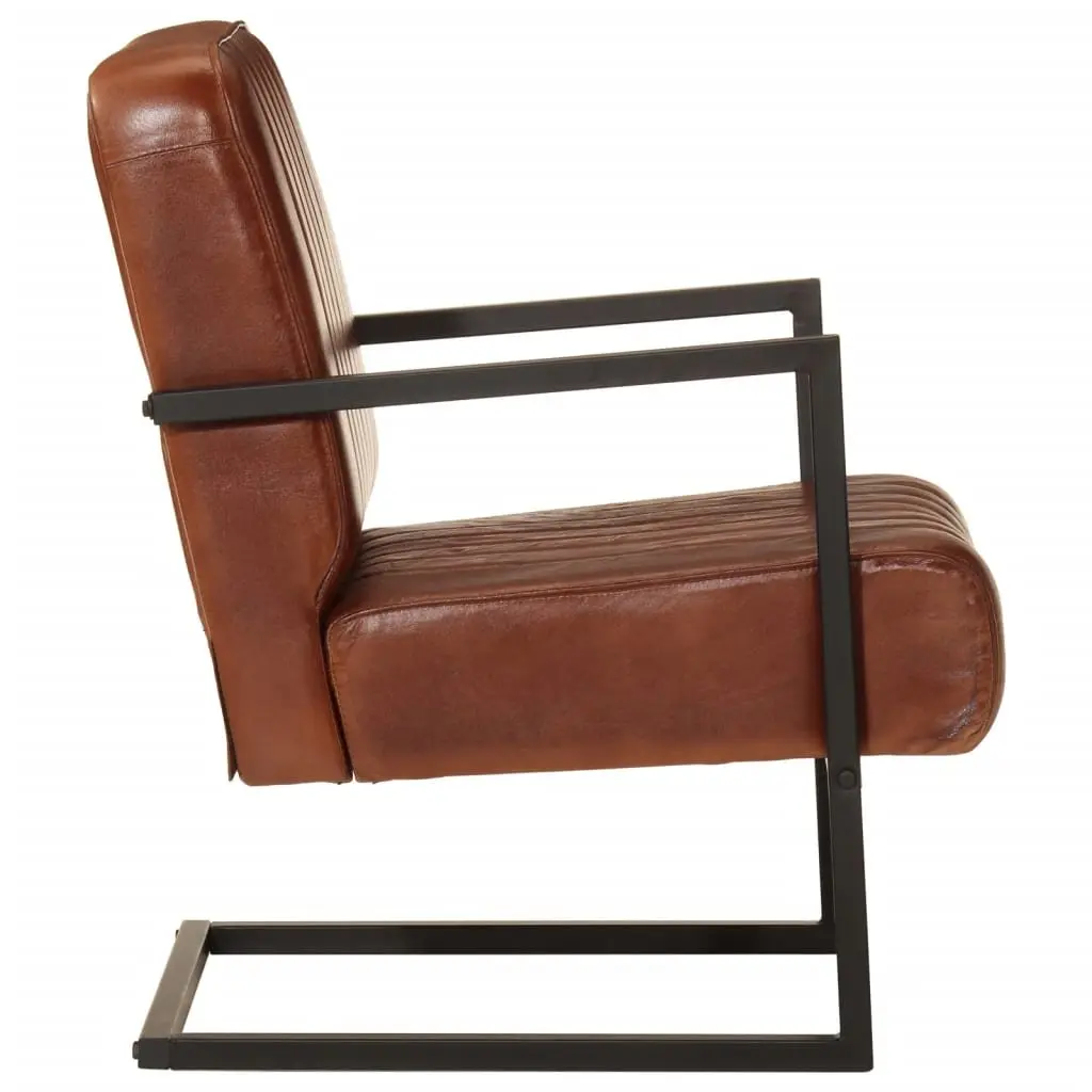 Sofa Chair Brown Leather Lounge Seating Armchair