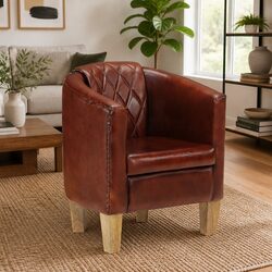 A Warm and Practical Brown Tub Chair for Your Home