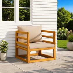 Reliable Acacia Wood Garden Chair with Comfortable Cushions