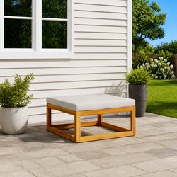 Reliable Outdoor Footrest with Comfy Grey Cushion
