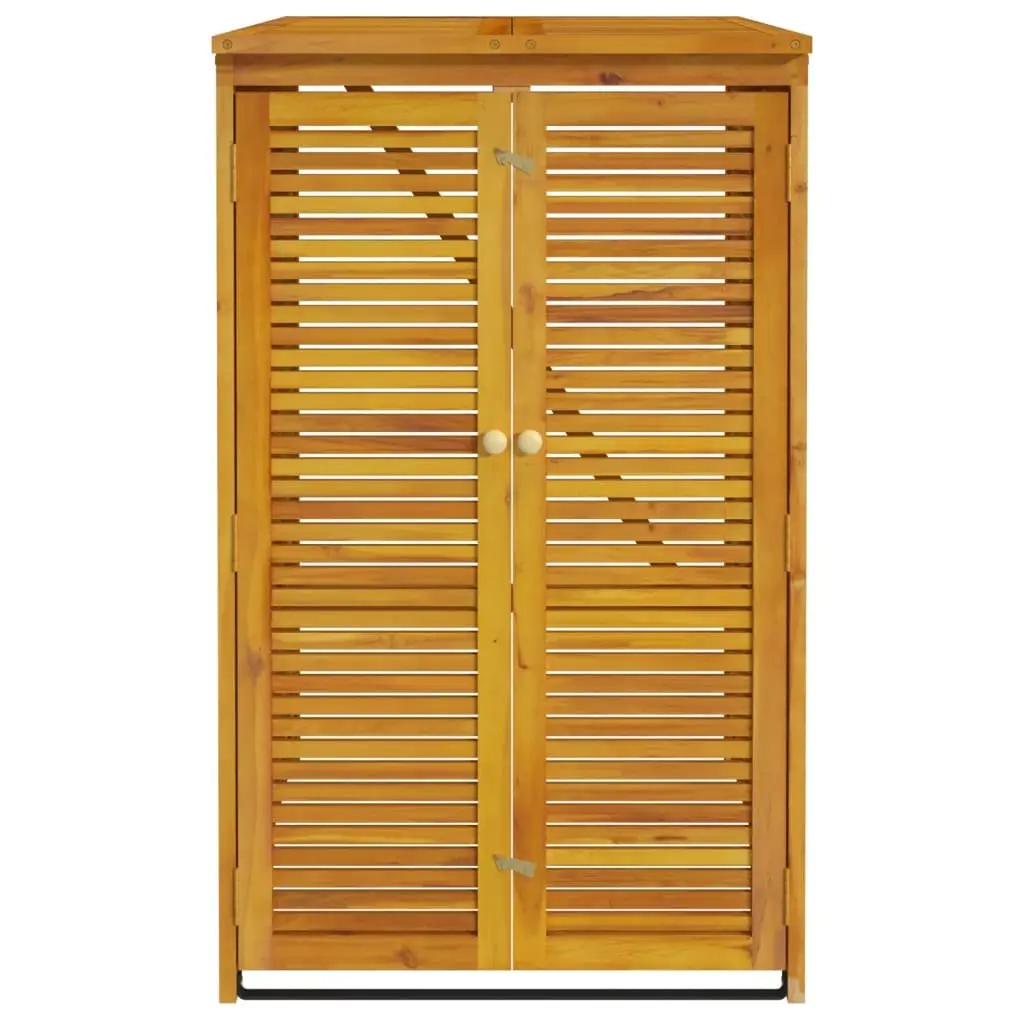 Solid Wood Garbage Bin Shed Waste Container Enclosure 70 x 89 x 117 cm Brown
