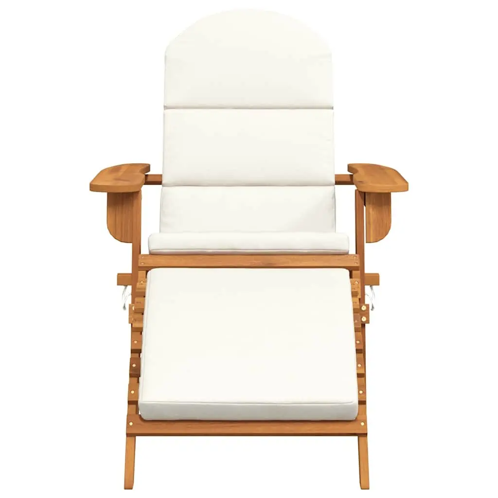 Adirondack Garden Chair Footrest Outdoor Lounger Solid Acacia Wood Brown