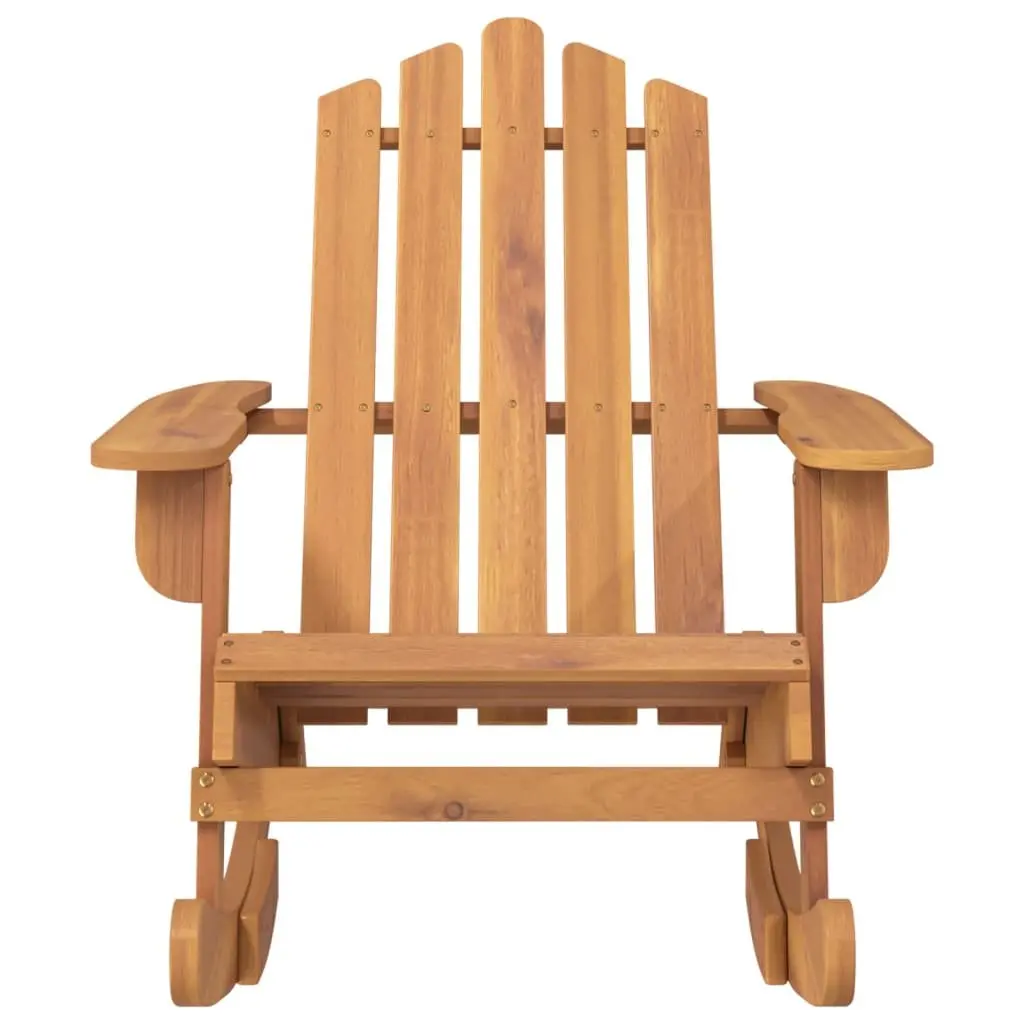 Adirondack Rocking Chair Outdoor Garden Patio Wooden Lounge Seat Brown