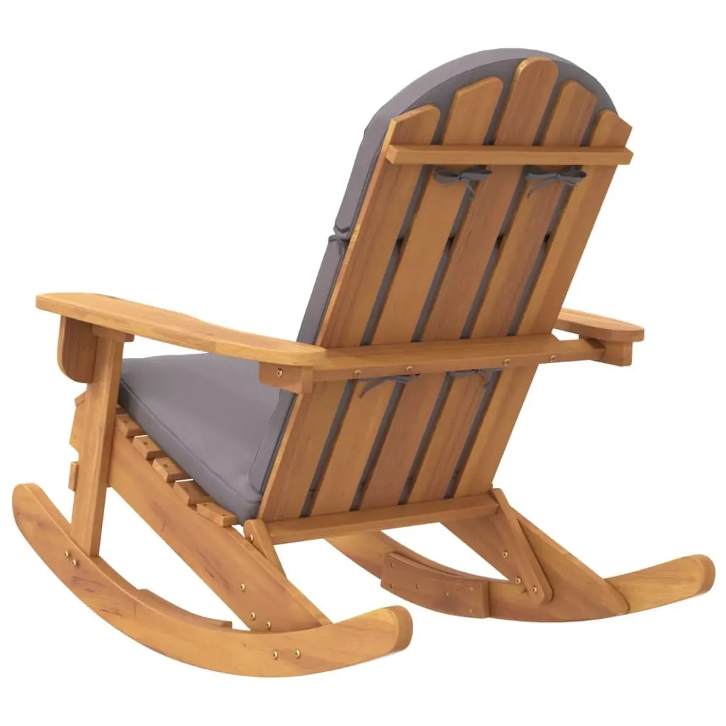 Adirondack Rocking Chair Solid Wood Acacia Outdoor Seating Brown