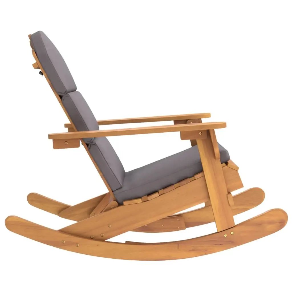 Adirondack Rocking Chair Solid Wood Acacia Outdoor Seating Brown