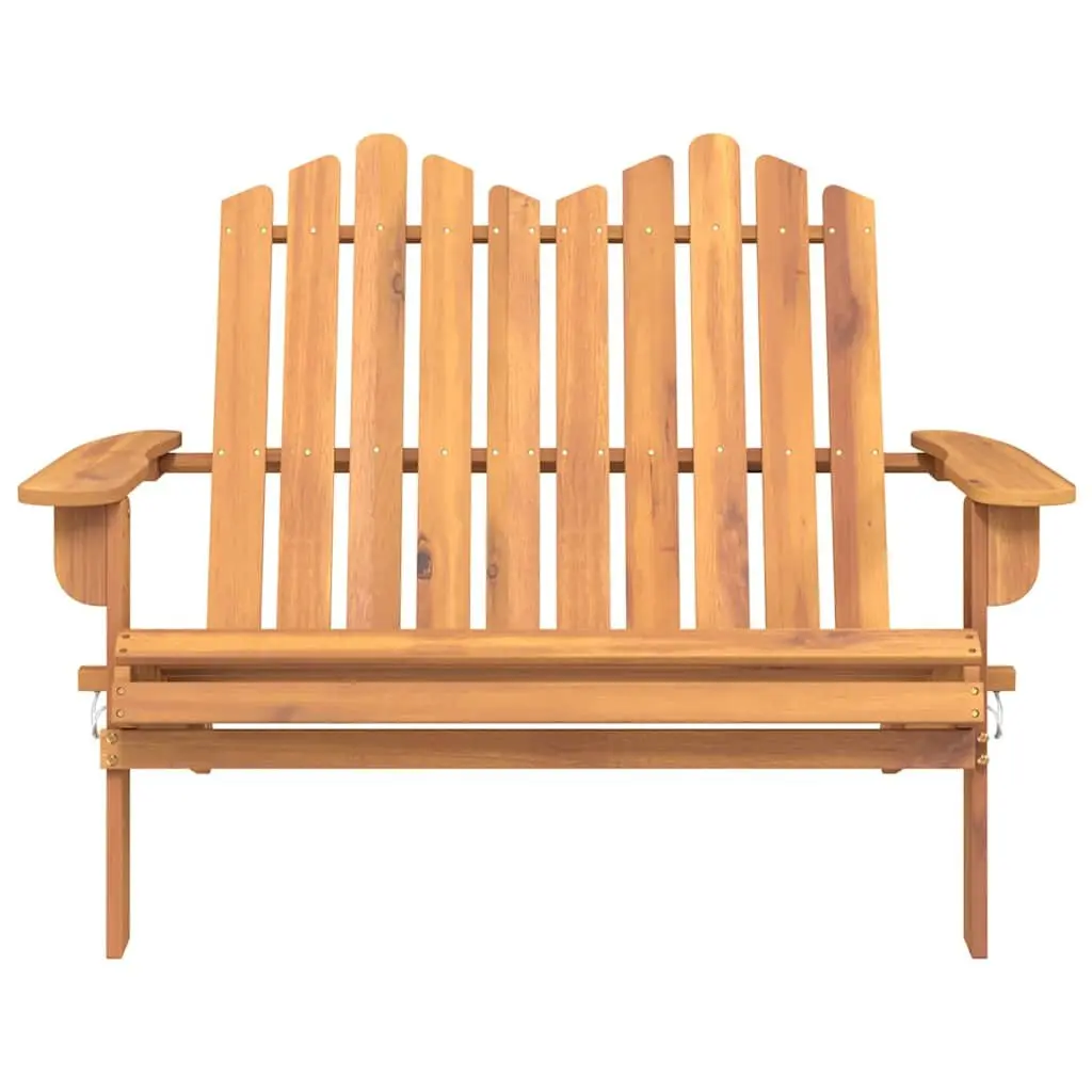 Wooden Adirondack Garden Bench Outdoor Seating 126cm Brown Foldable