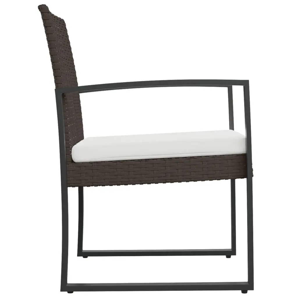 Outdoor Dining Chairs 2 Pcs Black Rattan Garden Patio Seating with Armrests