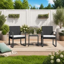Warm and Inviting 3-Piece Black Garden Dining Set