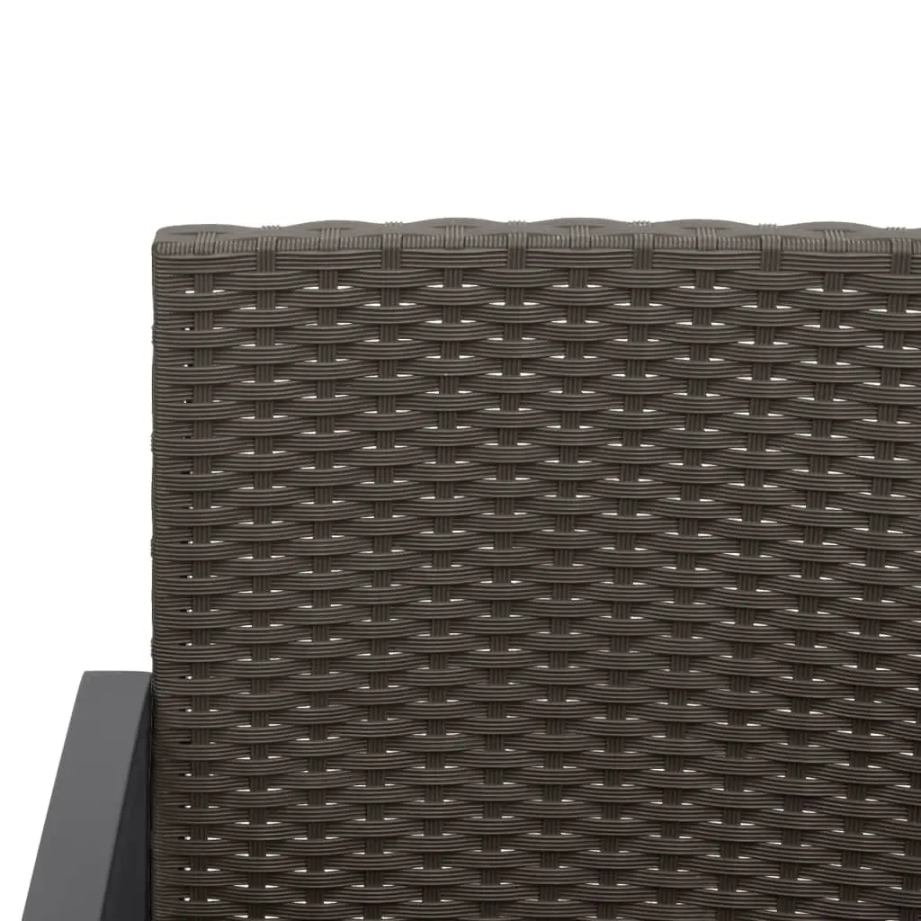 Garden Dining Set 3 Piece Outdoor Furniture Brown Rattan with Cushions
