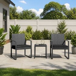 Comfortable and Reliable 3-Piece Grey Garden Dining Set