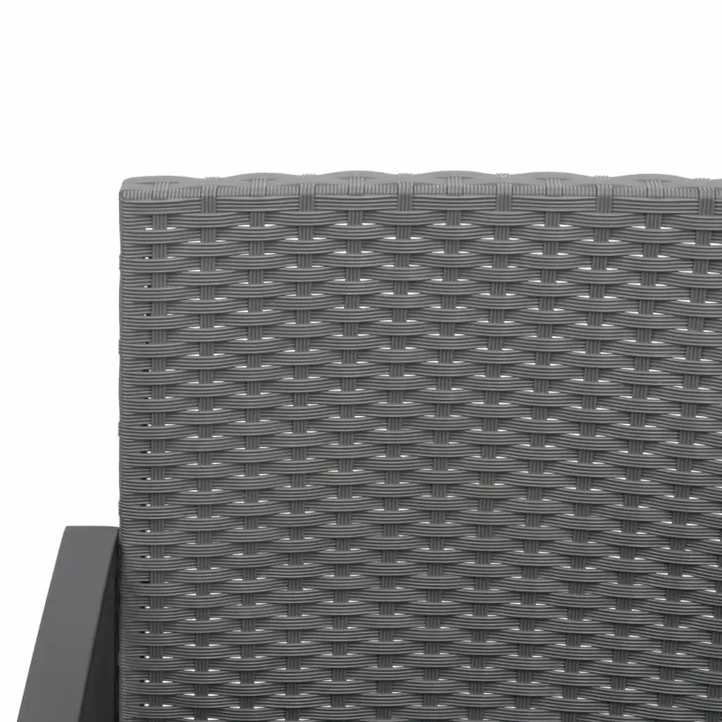 Outdoor Furniture 3 Piece Garden Dining Set Rattan Cushions Grey Chairs Table