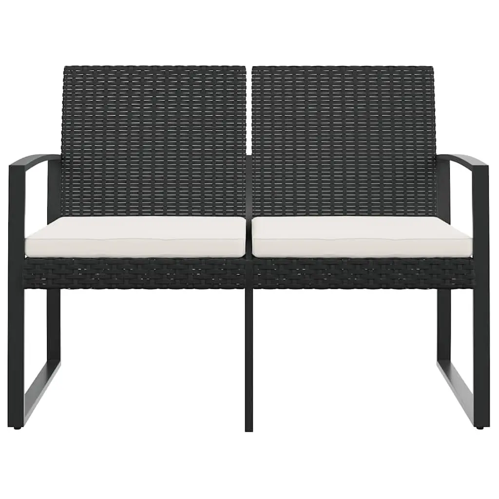 2-Seater Garden Bench Outdoor Seating Black