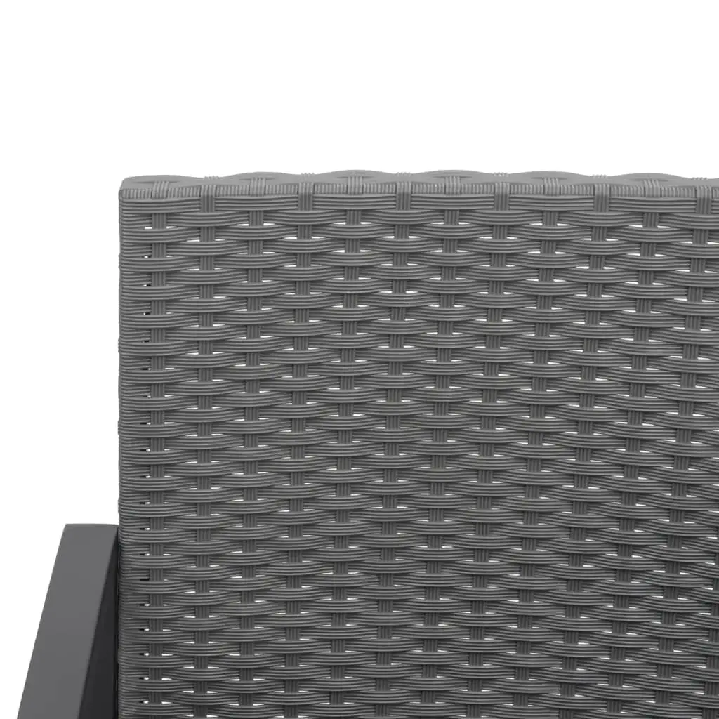 2-Seater Garden Bench Outdoor Seating Grey Rattan with Cushions
