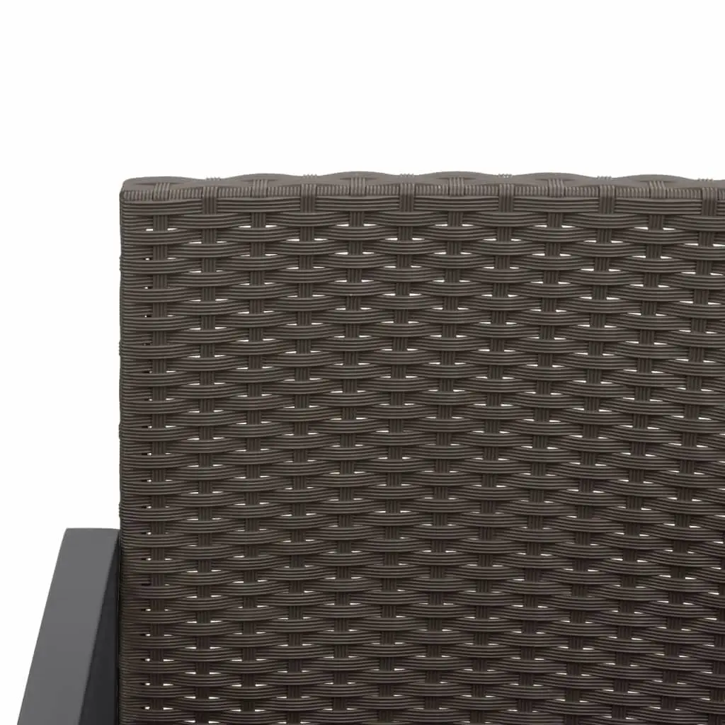 3-Seater Garden Bench Outdoor Seating with Cushions Brown