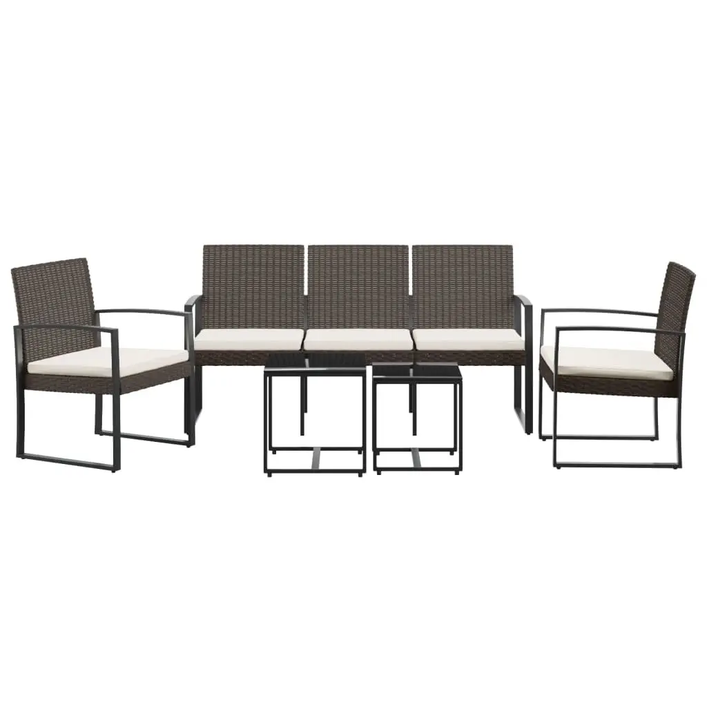 Garden Dining Set 5 Piece Outdoor Furniture Table Chairs Cushions Brown