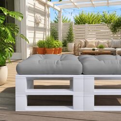 Comfortable and Reliable Grey Pallet Cushion 60x60x12 cm