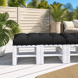 Pallet Cushion Black 120x80x12 cm Outdoor Garden Sofa Seating Pad Cushion
