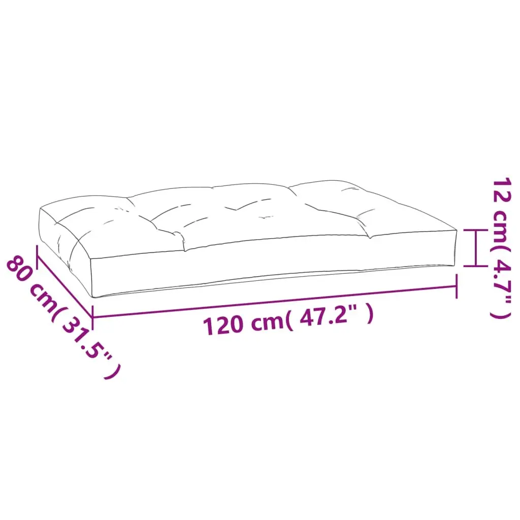 Pallet Cushion Outdoor Garden Sofa Seat Pad 120x80x12 cm Taupe