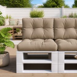 Pallet Cushion Taupe 50x40x12 cm Outdoor Garden Sofa Seat Pad Cushions