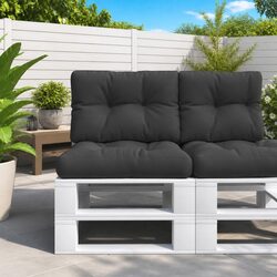 Practical and Comfortable Black Pallet Cushions - 2 pcs