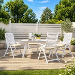 Value Pack of 4 Cream Chair Cushions with Non-Slip Design