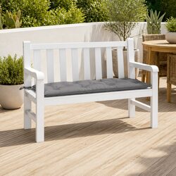 Comforting Grey Garden Bench Cushion 120x50x7cm