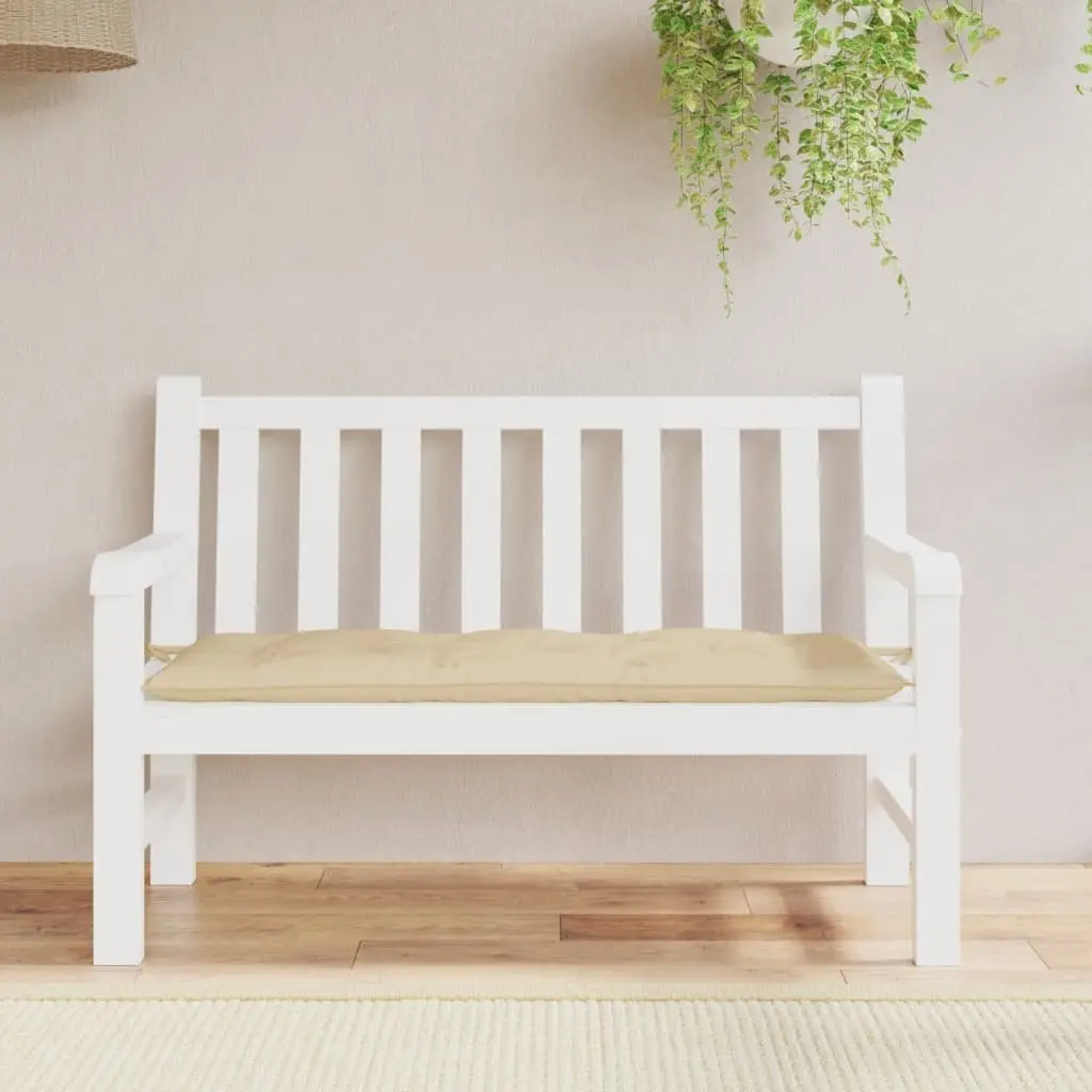 Garden Bench Cushion Outdoor Seating Pad 120x50x7cm Beige Oxford Fabric Water-Resistant