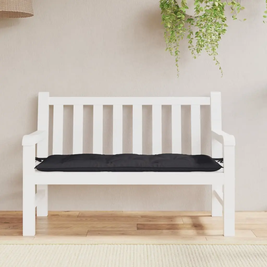 Garden Bench Cushion Outdoor Use 120x50x7cm Black Oxford Fabric