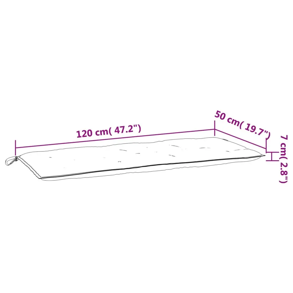 Garden Bench Cushion Outdoor Use 120x50x7cm Black Oxford Fabric