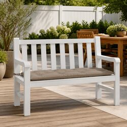 Comfortable and Reliable Taupe Garden Bench Cushion 120x50x7 cm