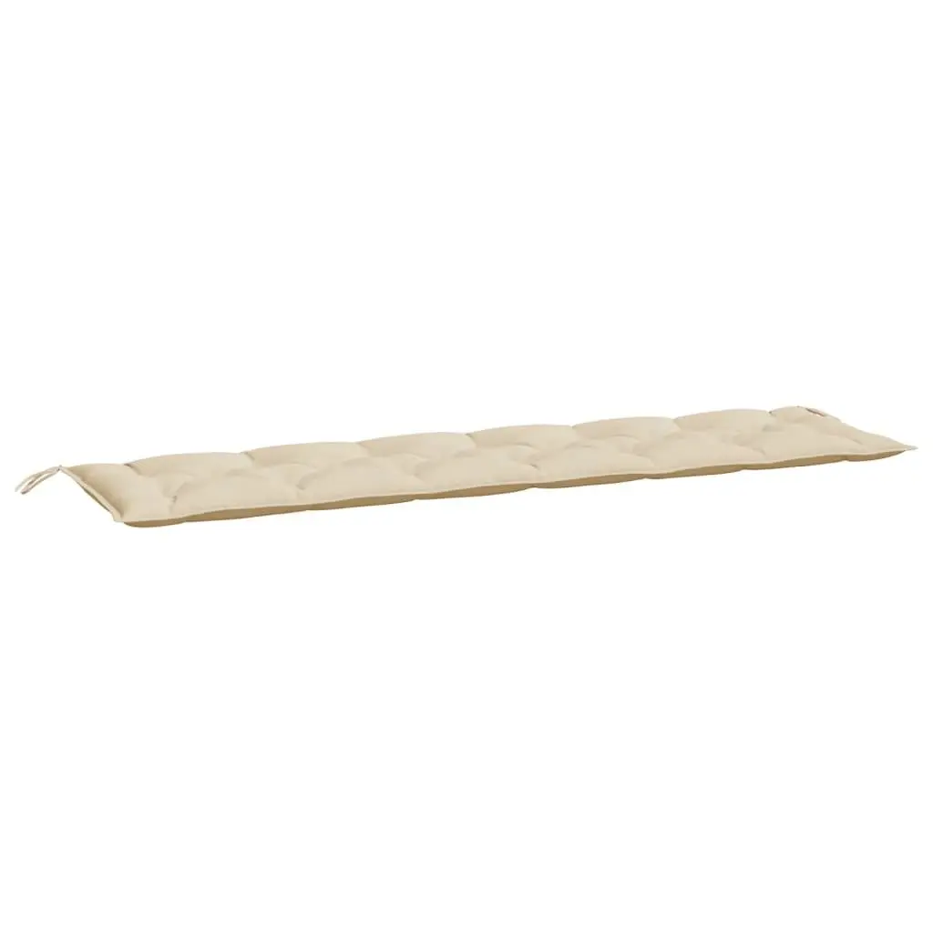 Garden Bench Cushion Outdoor Patio Seat Pad 200 x 50 x 7 cm Beige Water Resistant Oxford Fabric