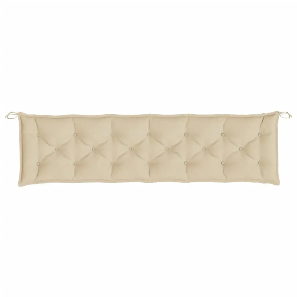 Garden Bench Cushion Outdoor Patio Seat Pad 200 x 50 x 7 cm Beige Water Resistant Oxford Fabric